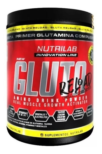 Glutamina Gluta Reload 300 Gr Nutrilab Aminoacidos Vitaminas