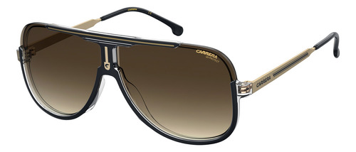 Óculos de sol masculinos Carrera 1059/s preto-dourado, cor da lente, cor da vareta de café, cor da moldura preta, cor da moldura, design do oceano preto