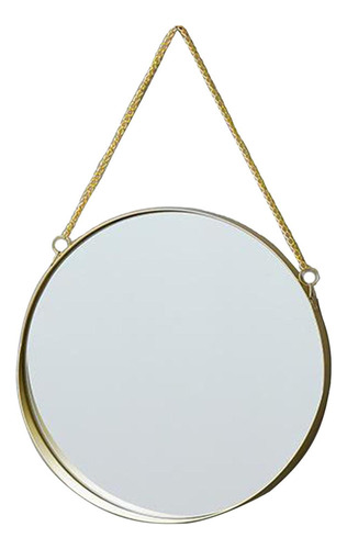 Espejo Colgante Redondo Oro Geometría Decorativa Espejo