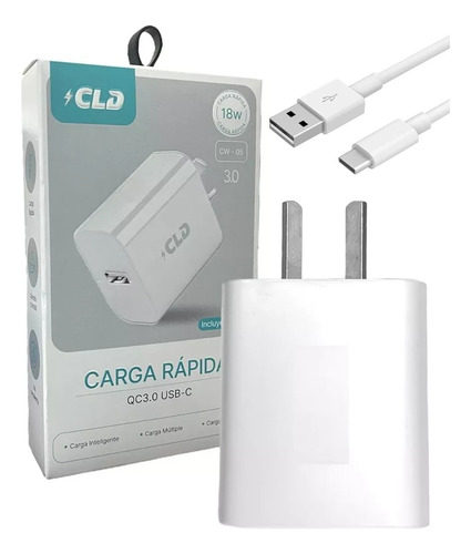 Cargador Para Motorola Moto E22 Carga Rápida Usb C