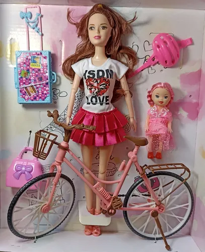 Barbie con online bicicleta y perro