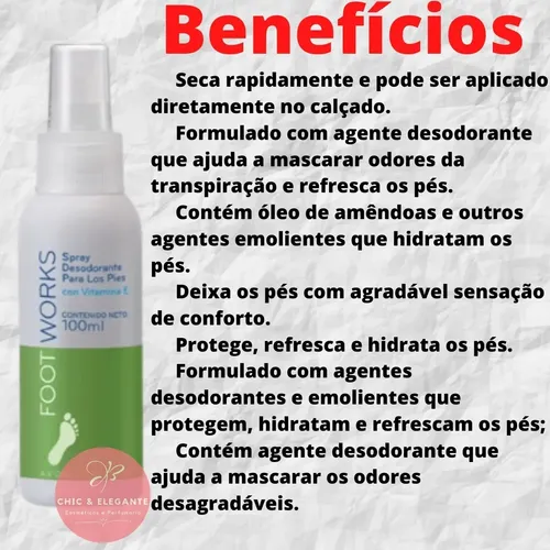 Spray Désodorisant Et Hydratant Pour Pieds Et Chaussures Avon Footworks – 100ml, Neutralise Les Odeurs
