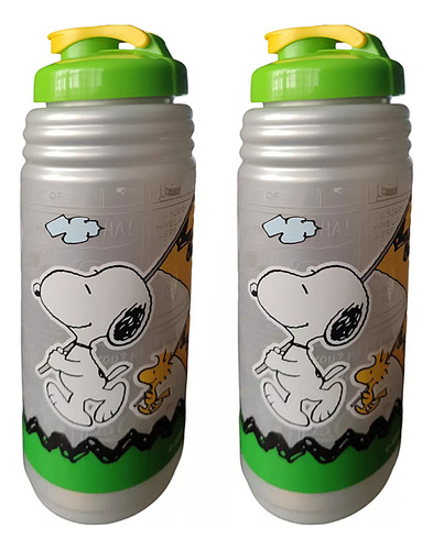 Botellas P Agua Bebidas Portatil Deportiva Escoge Personaje Color Snoopy Verde