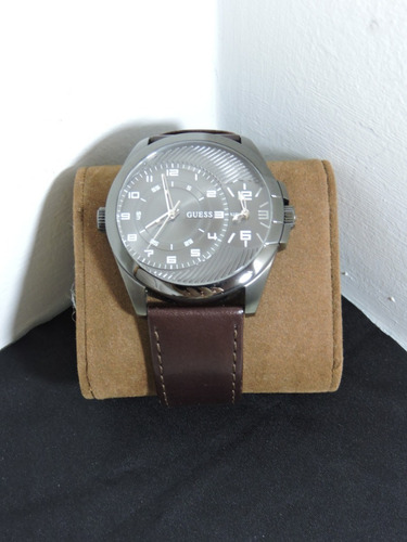 Relógio Guess Masculino Couro Marrom - Cronogrofo Semi-novo