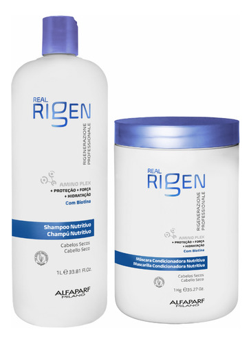 Kit Shampoo E Máscara Nutritive Alfaparf Real Rigen 1 Litro