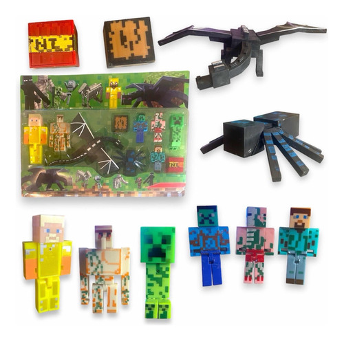 Kit 10 Minecraft Ender Dragon Personagens Minecraft Bonecos