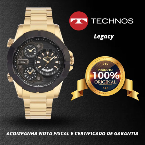 Relógio Technos Masculino Analógico Legacy Dourado Original