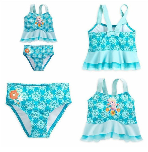 Traje De Baño Frozen Elsa Disney Store Talle 9-10 Uv Pro