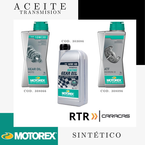 Aceite Transmision Sintetico 1 Litro Gear Oil Moto Motorex 