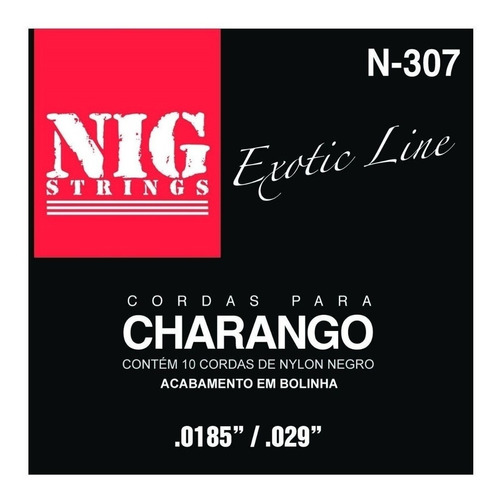 Cordas Para Charango Boliviano Nig Nylon Preto - N307