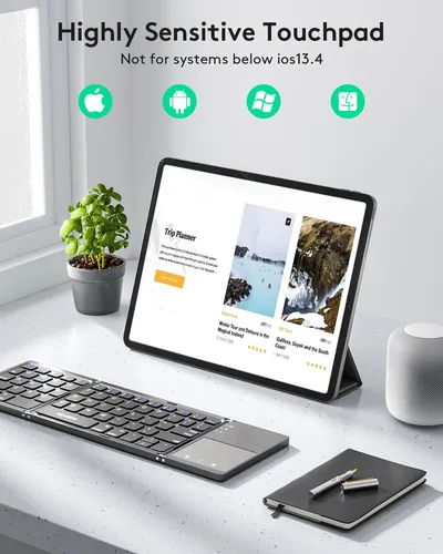 Teclado Bluetooth Plegable Multidispositivo Con Panel Táctil