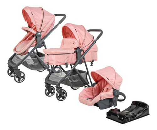 Carriola Con Autoasiento D Bebé Travel System Prince Rosa Rosa Rosa