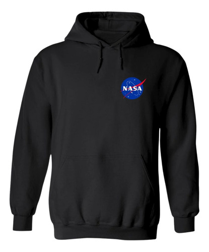 Sudadera Deportiva Hombre Hoodie Nasa Logo Espacial Escudo