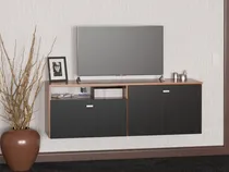 Comprar Mesa Rack Tv Led Flotante 1.20 Mts Moderno Melamina Modular Color Negro