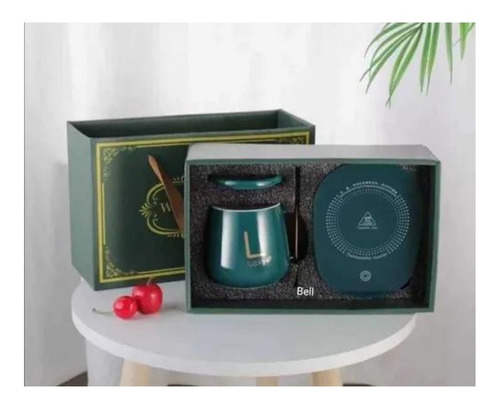 Imagen 4 de 10 de Taza Calentadora Con Base + Cuchara (taza Mug) - Importada