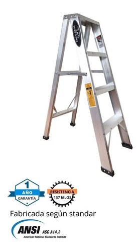 Escalera Tijera Aluminio 4 Pasos / 1.20 M - 137 Kg Tipo Ia