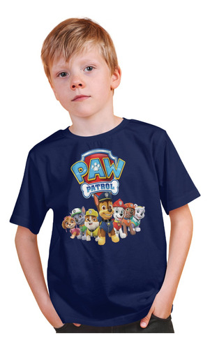 Remera Paw Patrol Patrulla Canina Puro Algodón Estampa Dtf