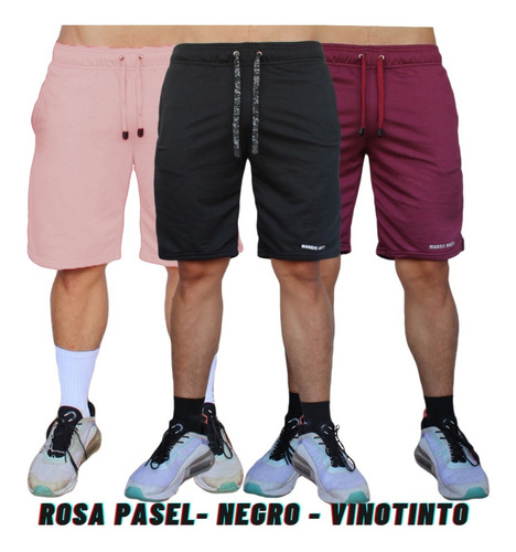 3 Unid Pantalonetas Largas Regular Fit, Short Largo Hombre