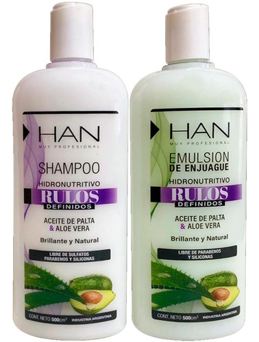 Han Shampoo + Acondicionador Rulos Definidos Nutritivo 500ml