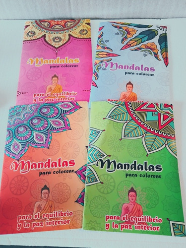 Pack 4 Libros Mandalas Pará Colorear Pintar Anti Estres
