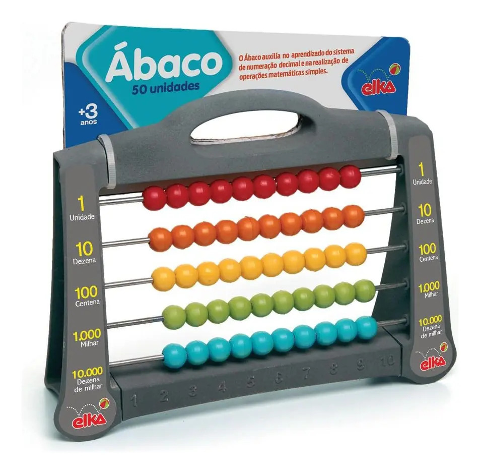 Abaco Escolar Do Aluno Educativo Pedagógico 50 Bolas Elka Brinquedos