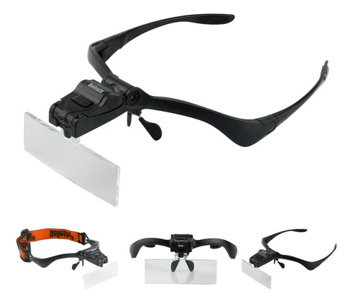 Beileshi Headhand Lupa Gafas Con 2 Led Joyeros Profesionales