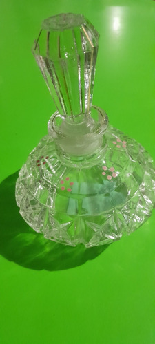 Antiguo Perfumero De Cristal 15cm De Alt Reliquia Facetado (Usado)