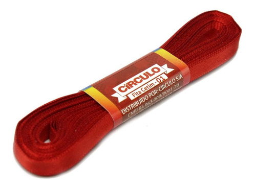 Fita De Cetim N01 10m - Círculo Cor 111-vermelho