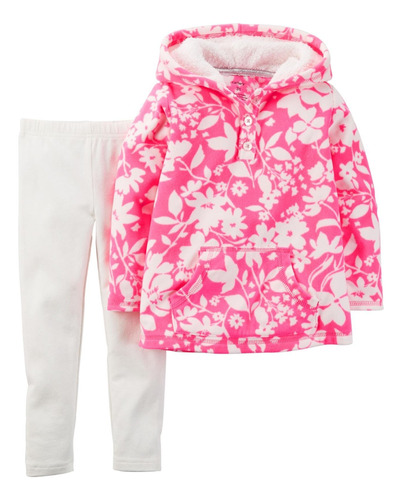 Carter De Forro Polar 2-piece) Y Legging Set, 3 Meses, Flor.