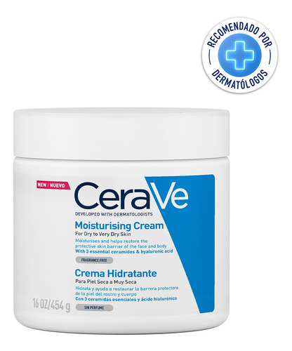 Crema Hidratante Cerave Para Piel Seca A Muy Seca 454 Gr