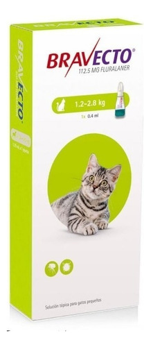 Bravecto Gato - Pipeta Antipulgas - 1,2 A 2,8 Kg