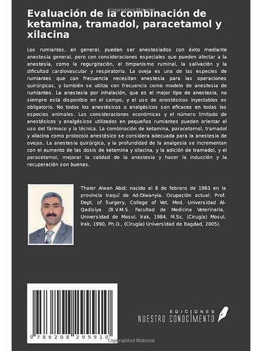 Evaluacion De La Combinacion De Ketamina, Tramadol, Paraceta