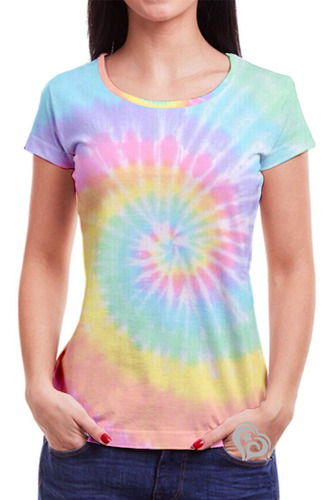 Blusa Tie Dye Feminina Camiseta Roupas Camisa Tai Dai Giro