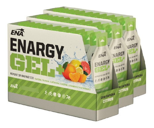 3 Cajas Enargy Gel + Ena Con Cafeína Repositor Energético