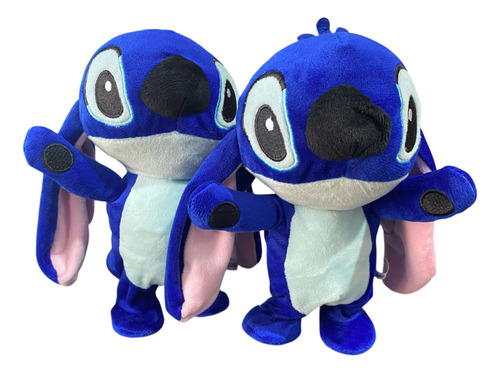 Pelúcia Lilo Stitch +20 Canções Anda E Grava A Voz Cor Azul
