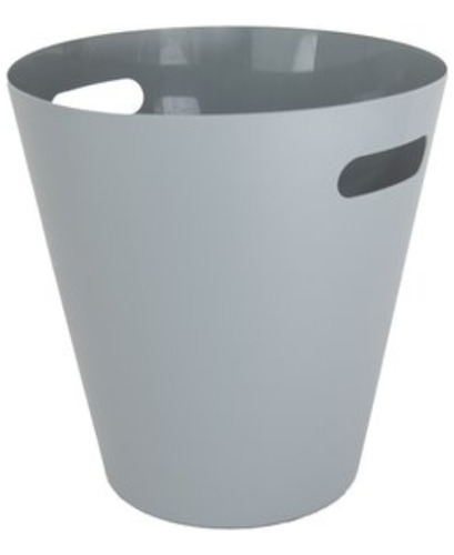 Papelero 28x29.5cm 12lt Plastico Gris Bighouse