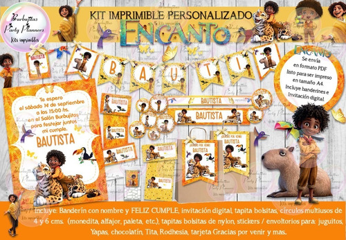Kit Imprimible Candy Antonio Encanto Disney Personalizado