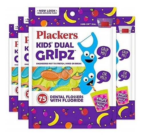 Selecciones De Plackers Niños Seda Dental, 75 Count (paquete