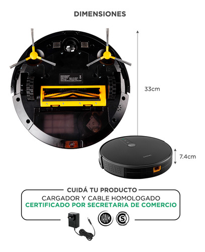 Aspiradora Robot Gadnic Trapeadora Sensor De Obstáculos App