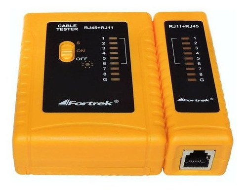 Imagem 2 de 5 de Testador De Cabos De Rede 4 Pares Utp Rj45 Teste Com Leds