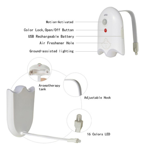 Luces De Inodoro Detección De Movimiento 16 Cambio Sensor