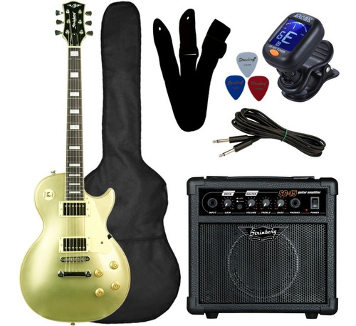 Guitarra Kit Strinberg Les Paul Clp79 Mgd Cubo Sg15 Kadu Som