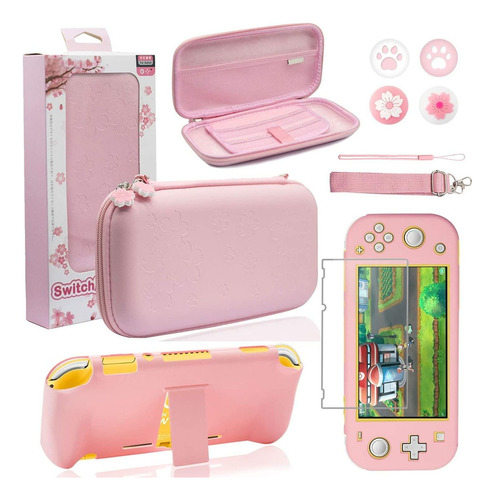 Set De Accesorios 9 En 1 For Nintendo Switch Lite Cherry Bl