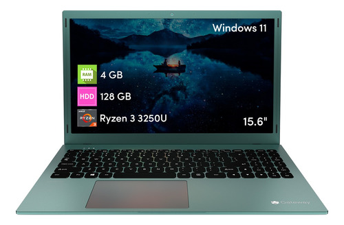 Notebook Ultraslim Gateway Ryzen 3 4gb 128ssd 15.6 W11 Verde