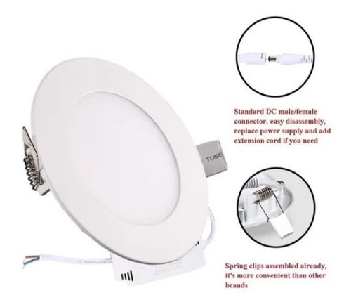Imagen 4 de 6 de Panel Led Incrustar Redondo Luz Cálida 12w Certificadas