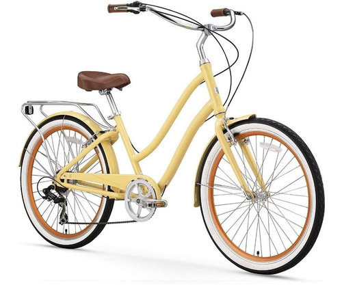 Bicicleta Hìbrida De 3 Velocidades Para Mujer Rueda De 24 