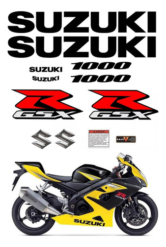 Kit Adesivo Faixas E Etiquetas Para Suzuki Gsxr 1000 12868