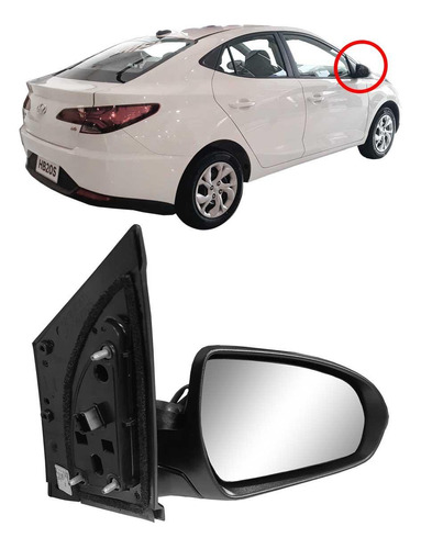 Retrovisor Direito Hyundai Hb20s 20 A 24 Com Seta Metagal