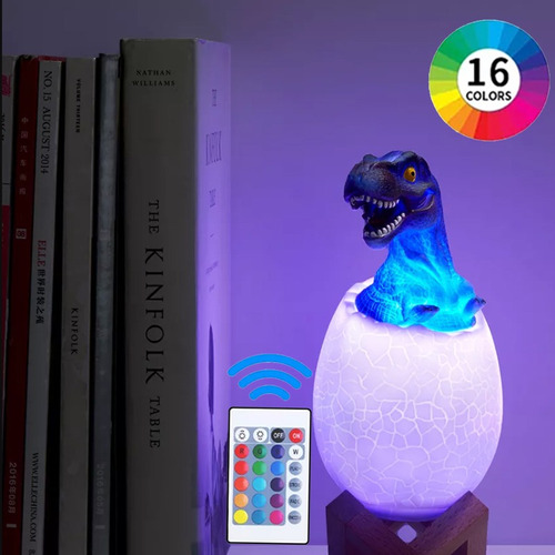 3d Dinosaurio Llevó La Lámpara De Noche Control Remoto Usb R