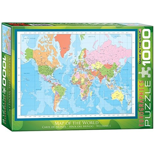Eurographics Modern Map Of The World Puzzle 1000 Piezas